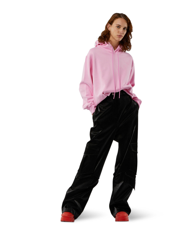 Oversized sweatshirt with a maxi logo print on the hood 5