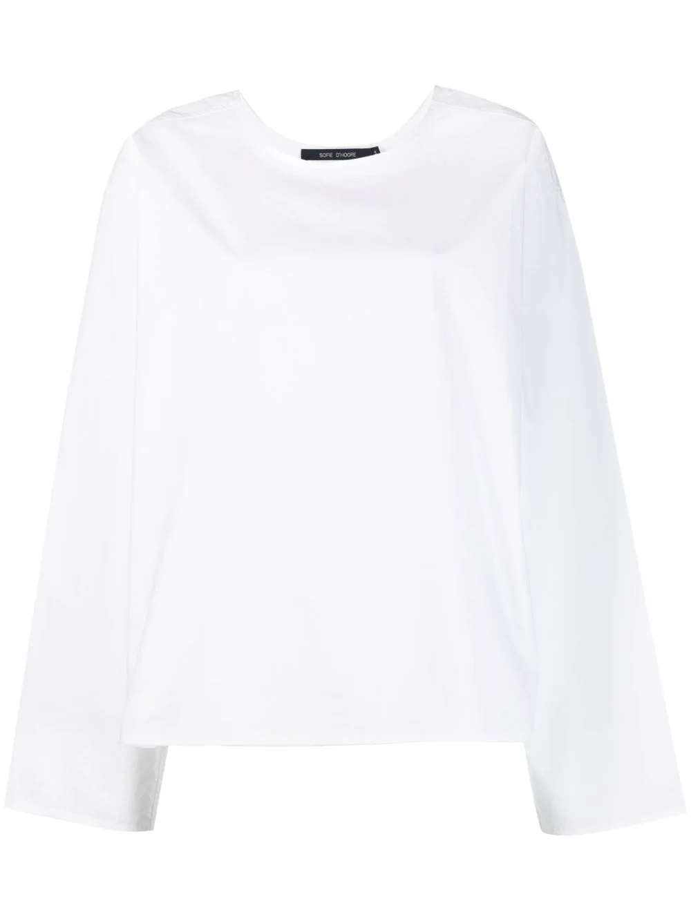 plain long-sleeve blouse - 1