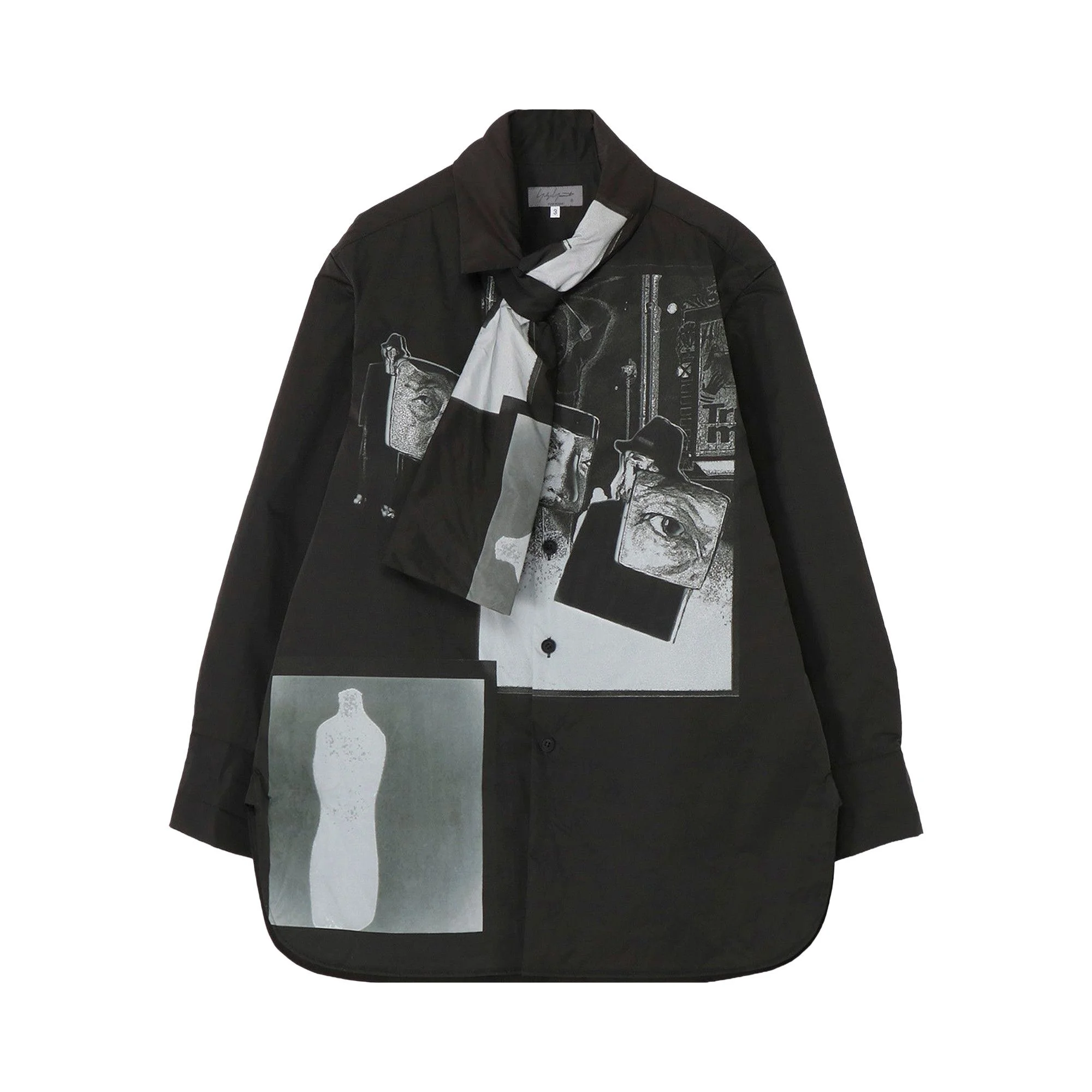 Yohji Yamamoto Pour Homme Stole Detail Padded S Coat 'Black' - 1