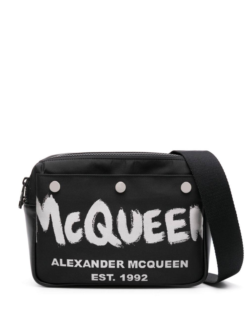 logo-print messenger bag - 1