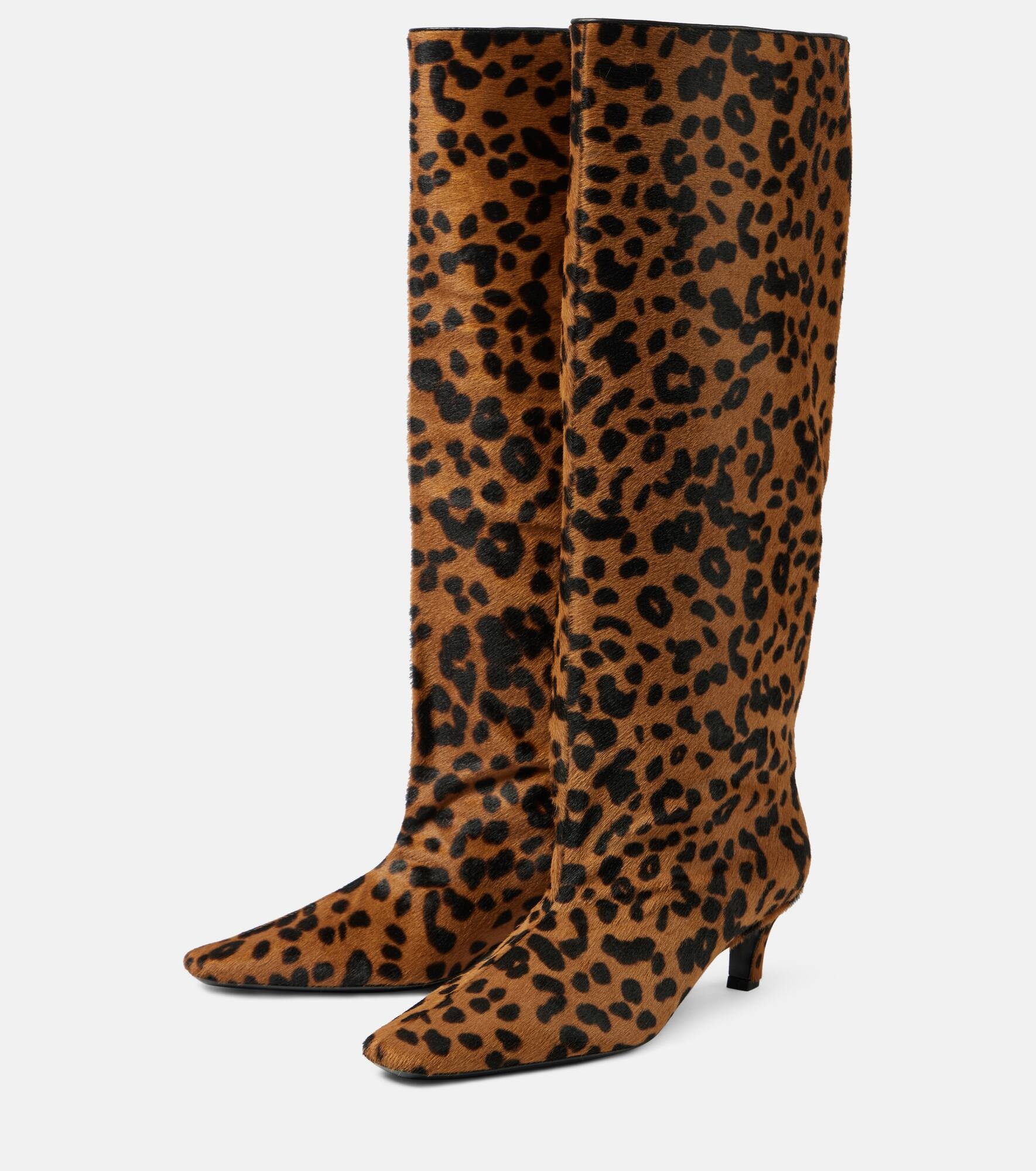 Wide Shaft calf hair knee-high boots - 5