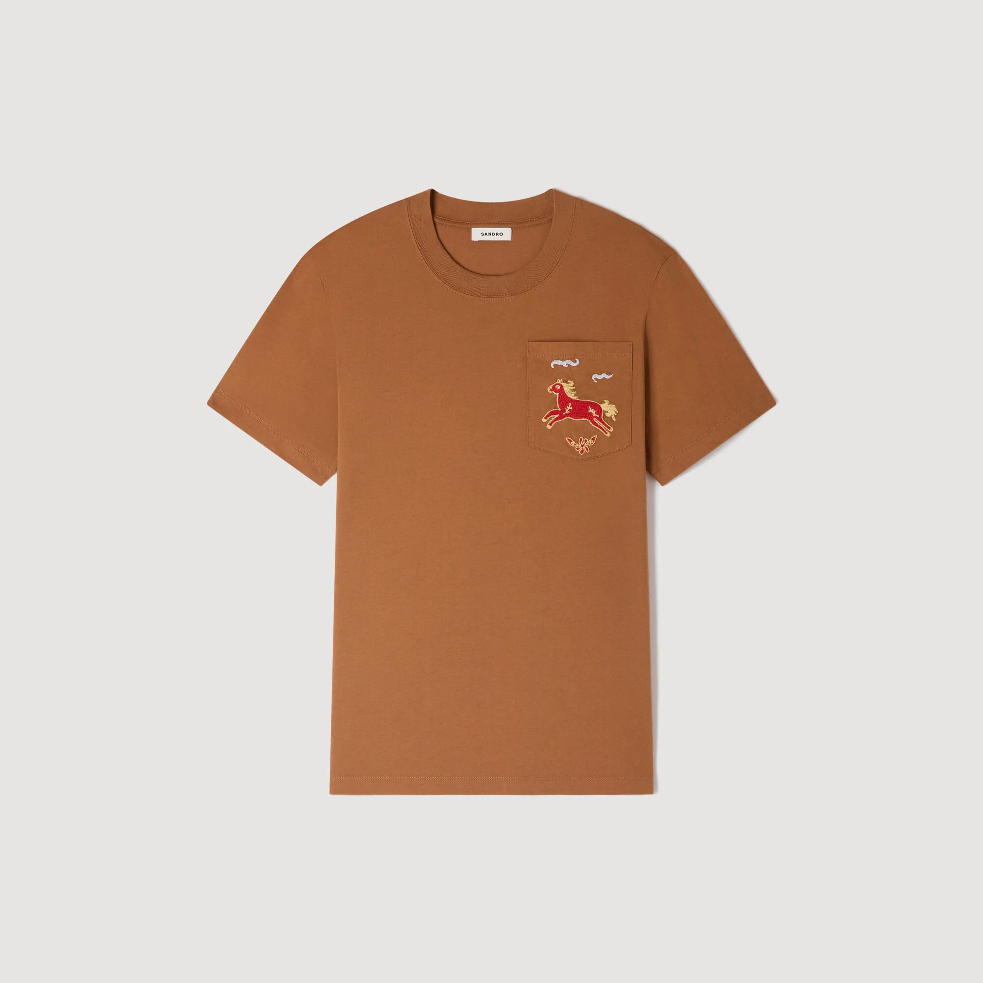 EMBROIDERED HORSE COTTON T-SHIRT - 1