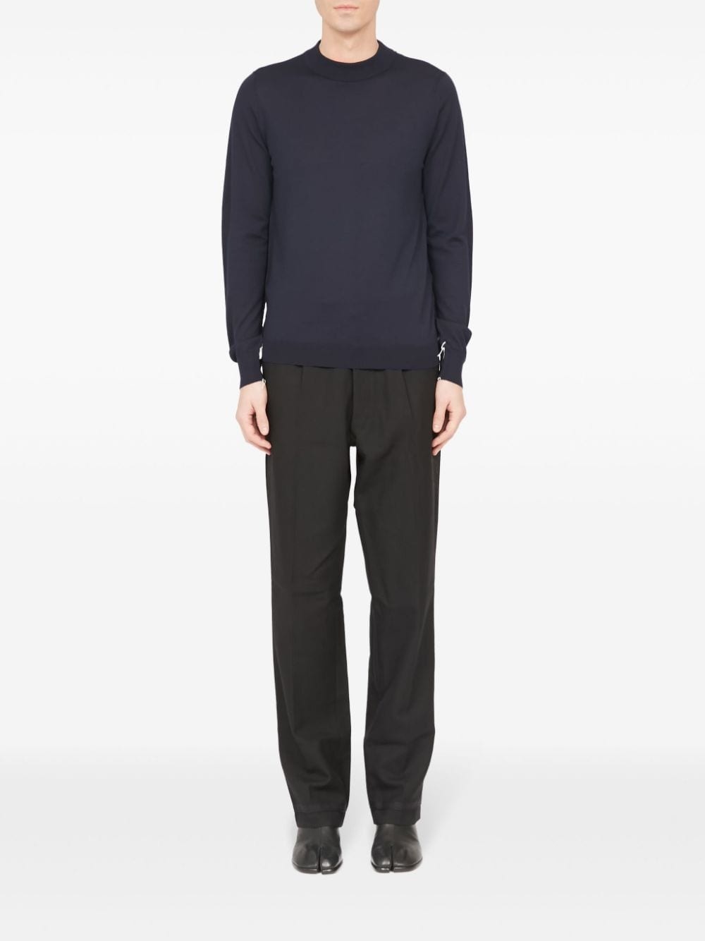 ribbed-edge wool sweater - 2