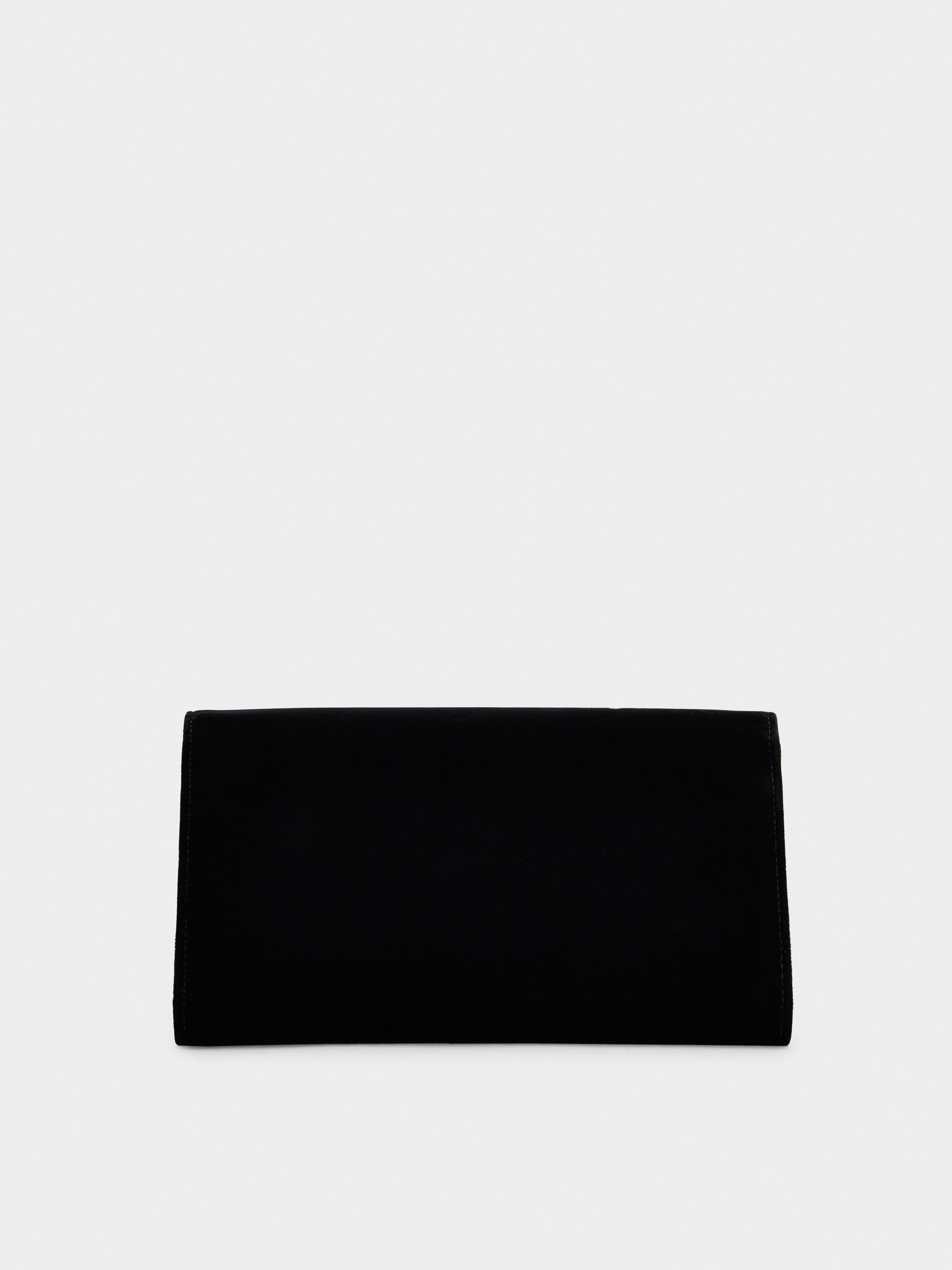 Crown Flower Strass Buckle Clutch Bag in Velvet - 4