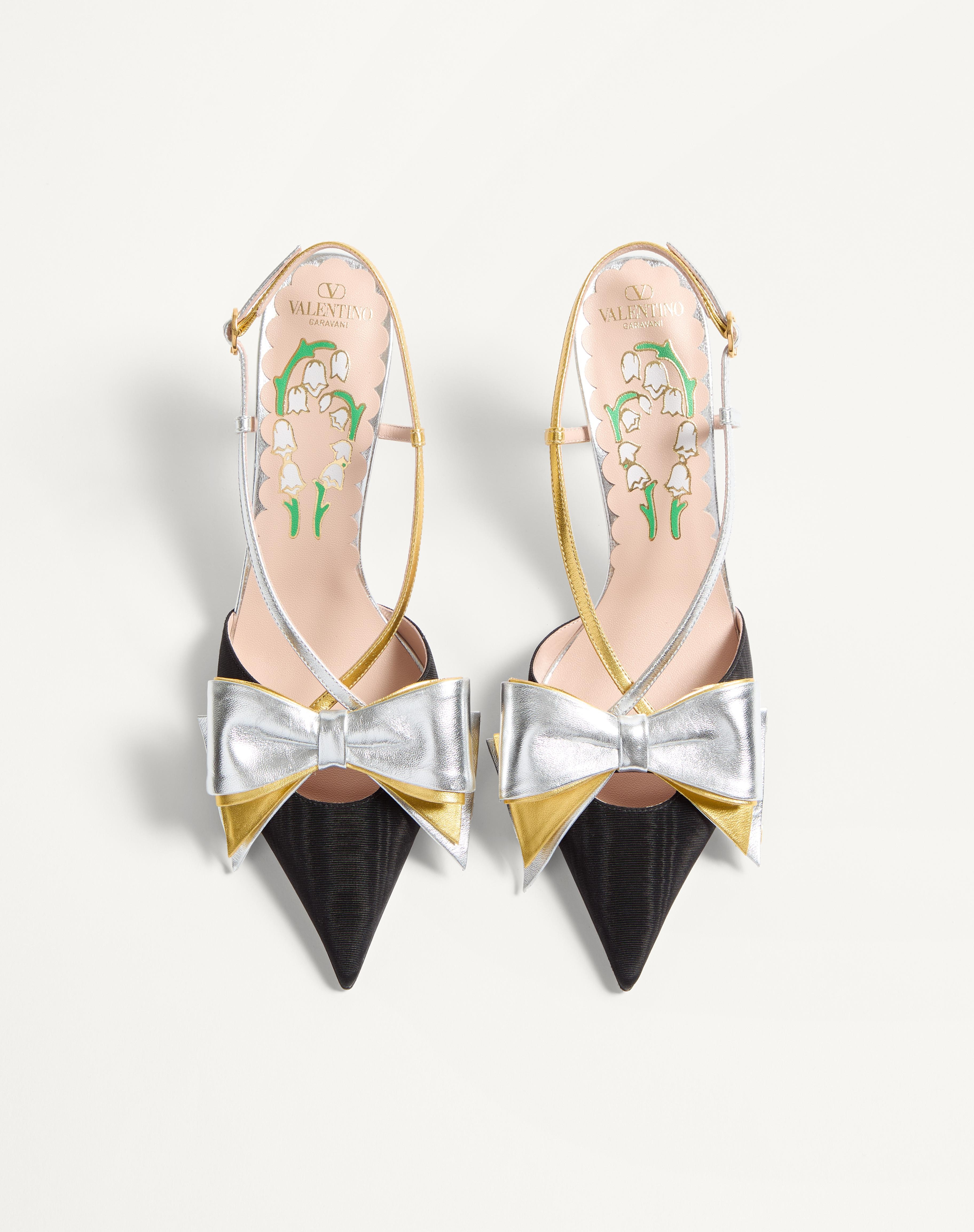 BOWOW SLINGBACK PUMPS IN MOIRÈ FABRIC 85MM - 4