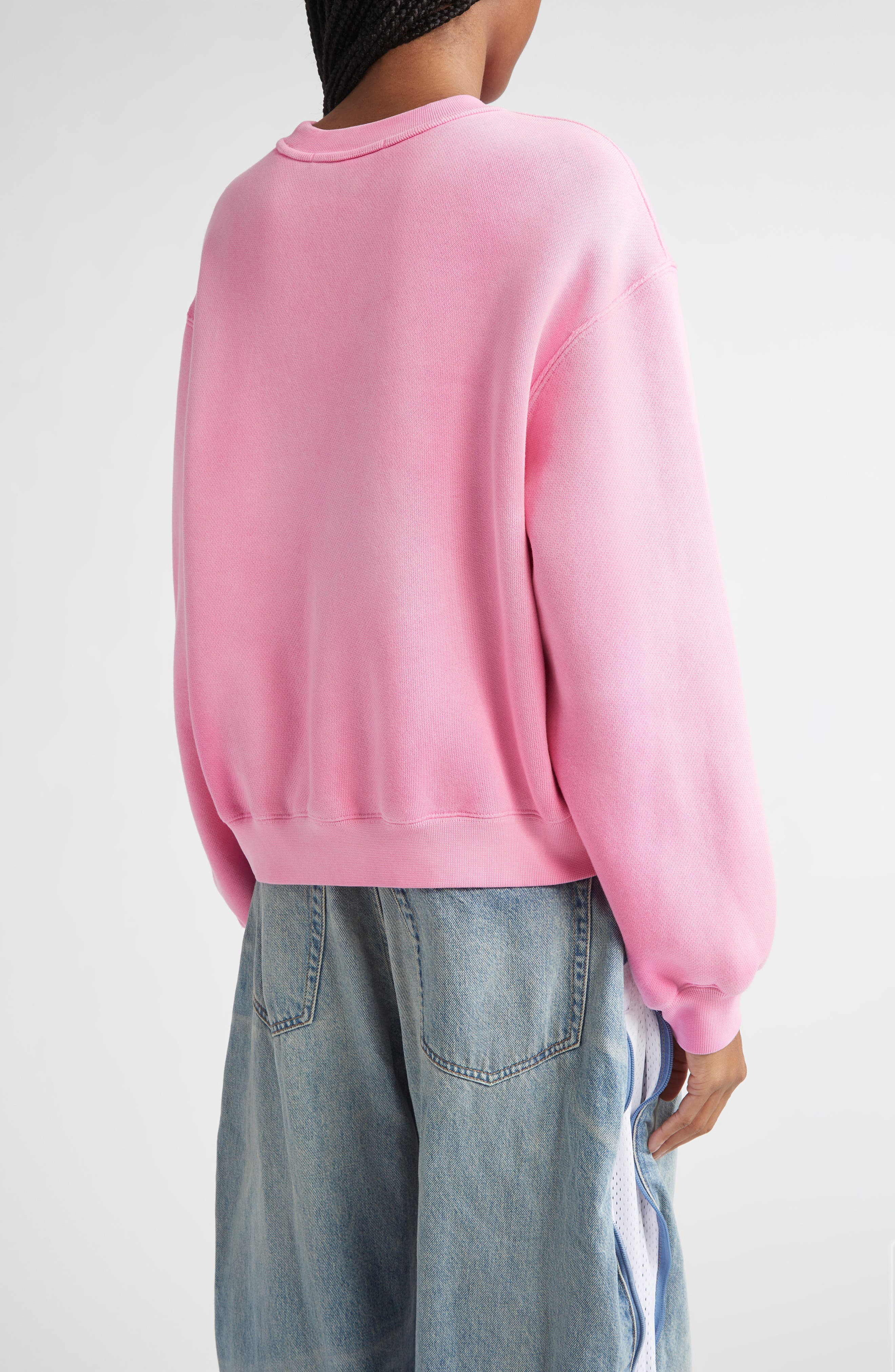 Alexander Wang Essential Logo Cotton Blend Sweatshirt in Washed Lotus at Nordstrom - 2
