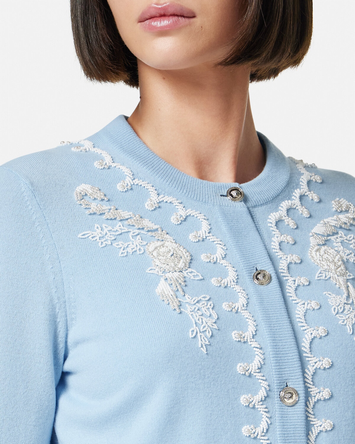 Embroidered Cashmere Knit Cardigan - 3