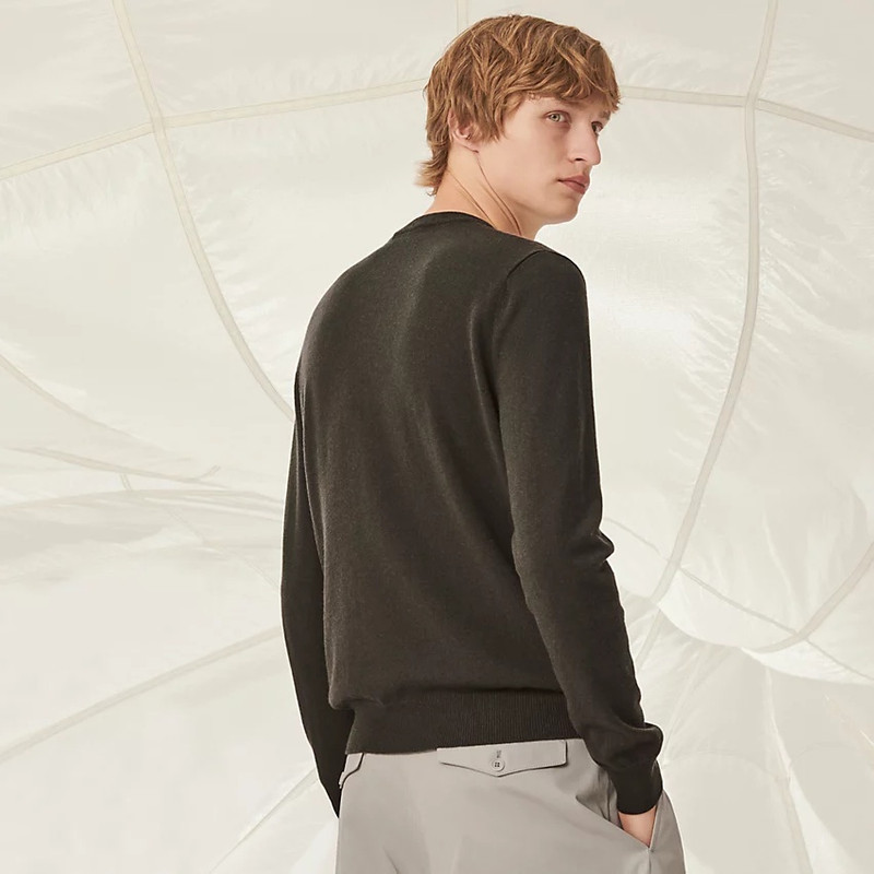 Hermès "Puzzle Floral" cashmere crewneck sweater outlook