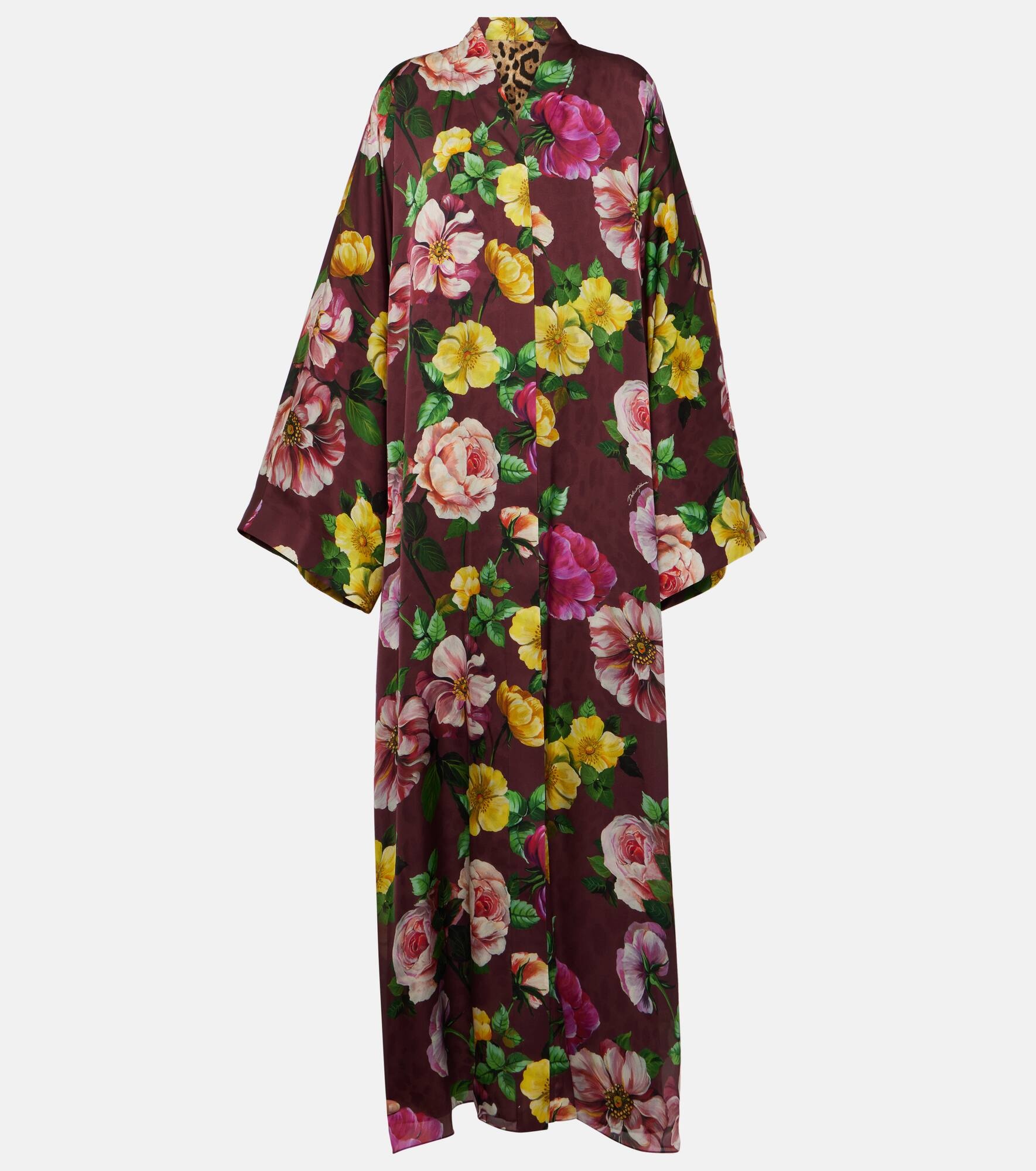 Printed silk maxi dress - 1