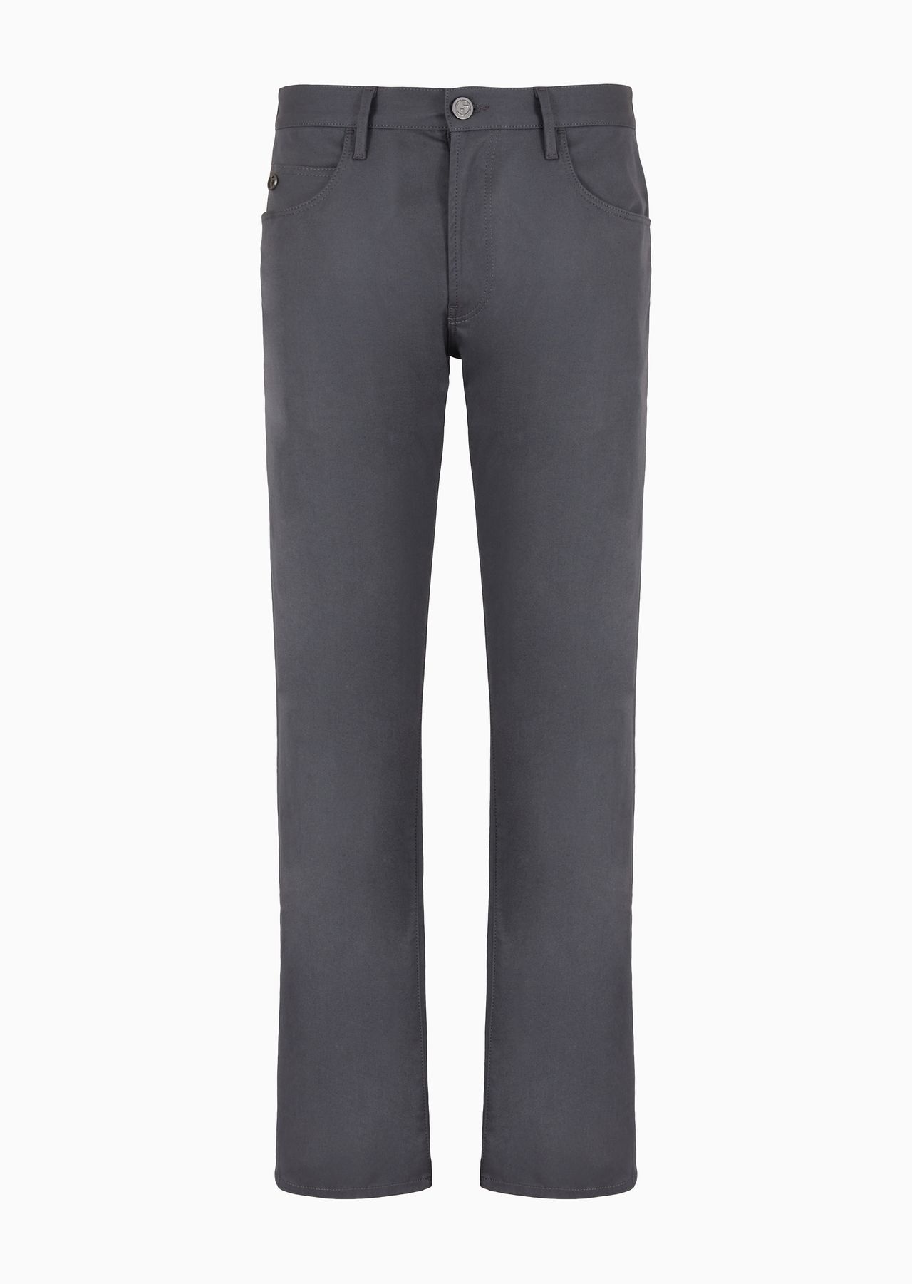 Regular-fit, five-pocket trousers in stretch cotton - 1