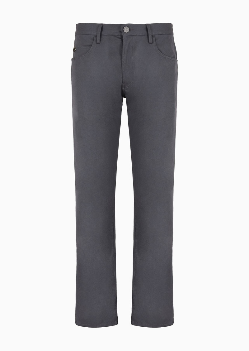 Regular-fit, five-pocket trousers in stretch cotton 1