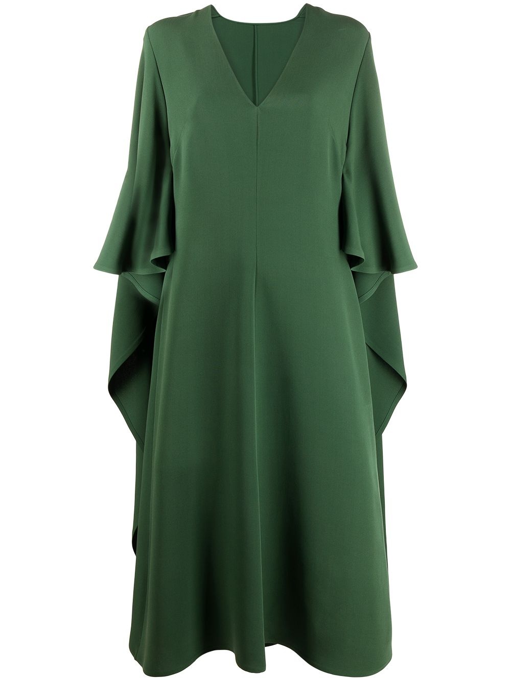 V-neck cape-style draped dress - 1