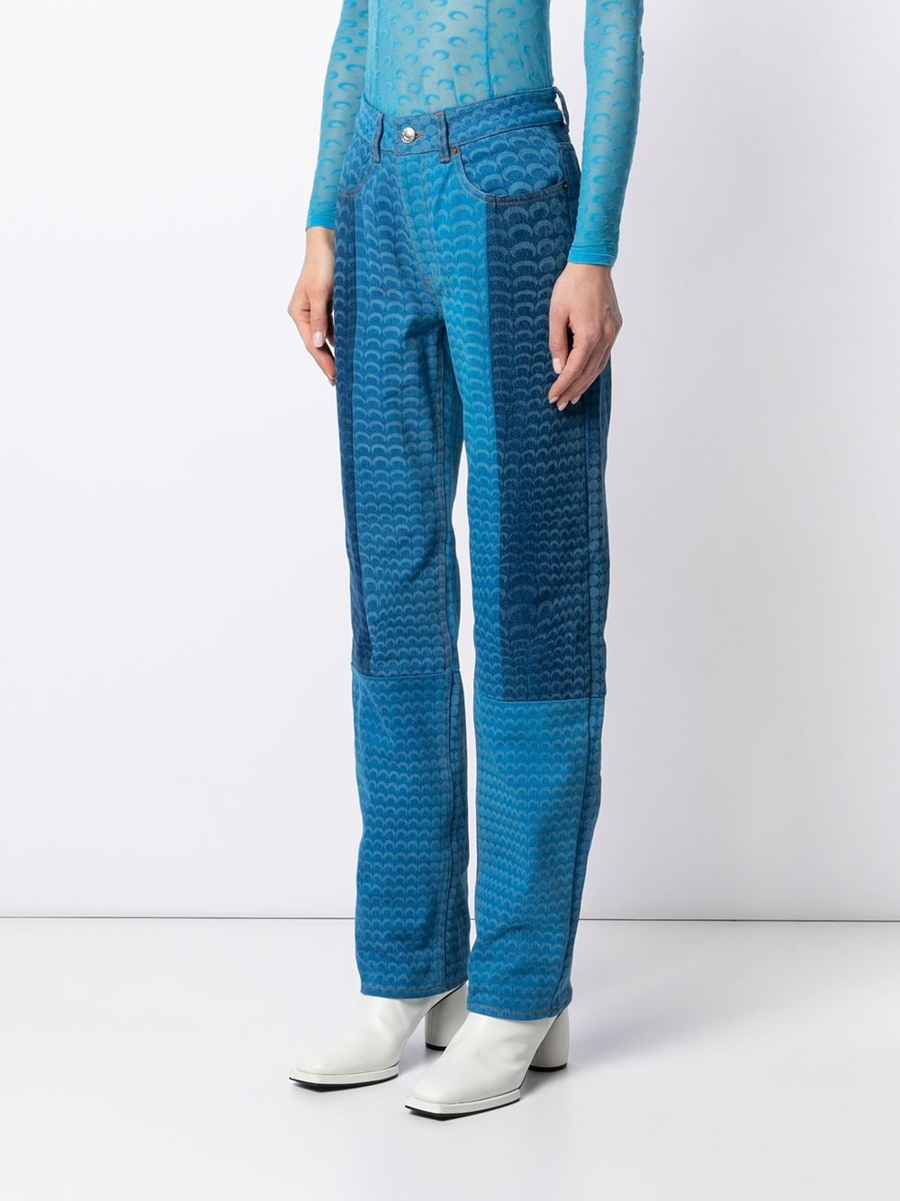 Moonfish Skin panelled jeans - 3