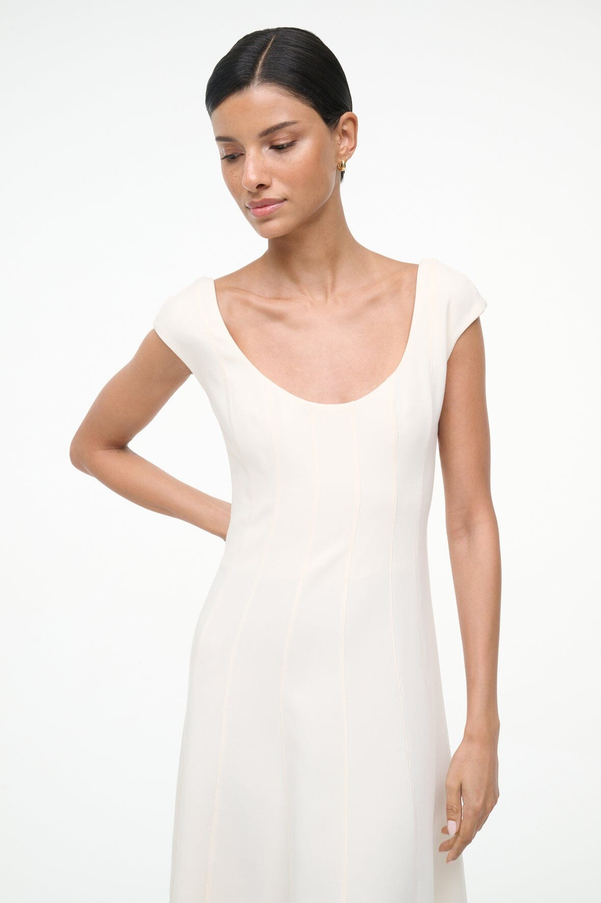 STAUD CHARLOTTE DRESS ECRU - 9