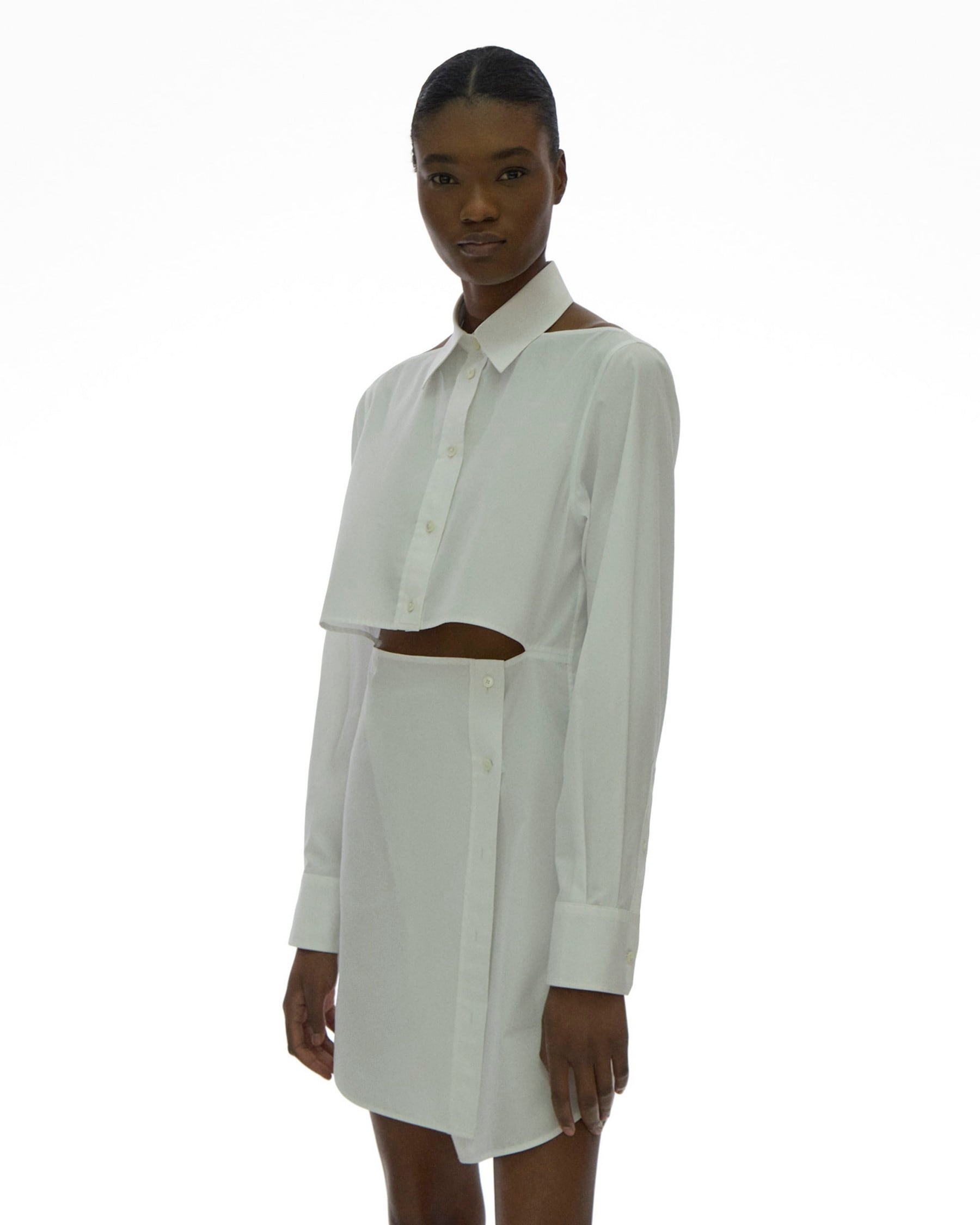 CUT-OUT POPLIN SHIRT DRESS - 5