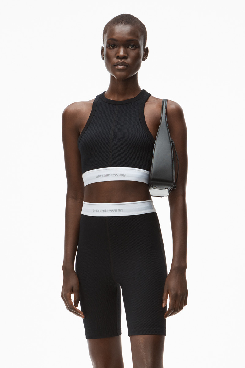 LOGO ELASTIC BRA TOP IN STRETCH KNIT 2