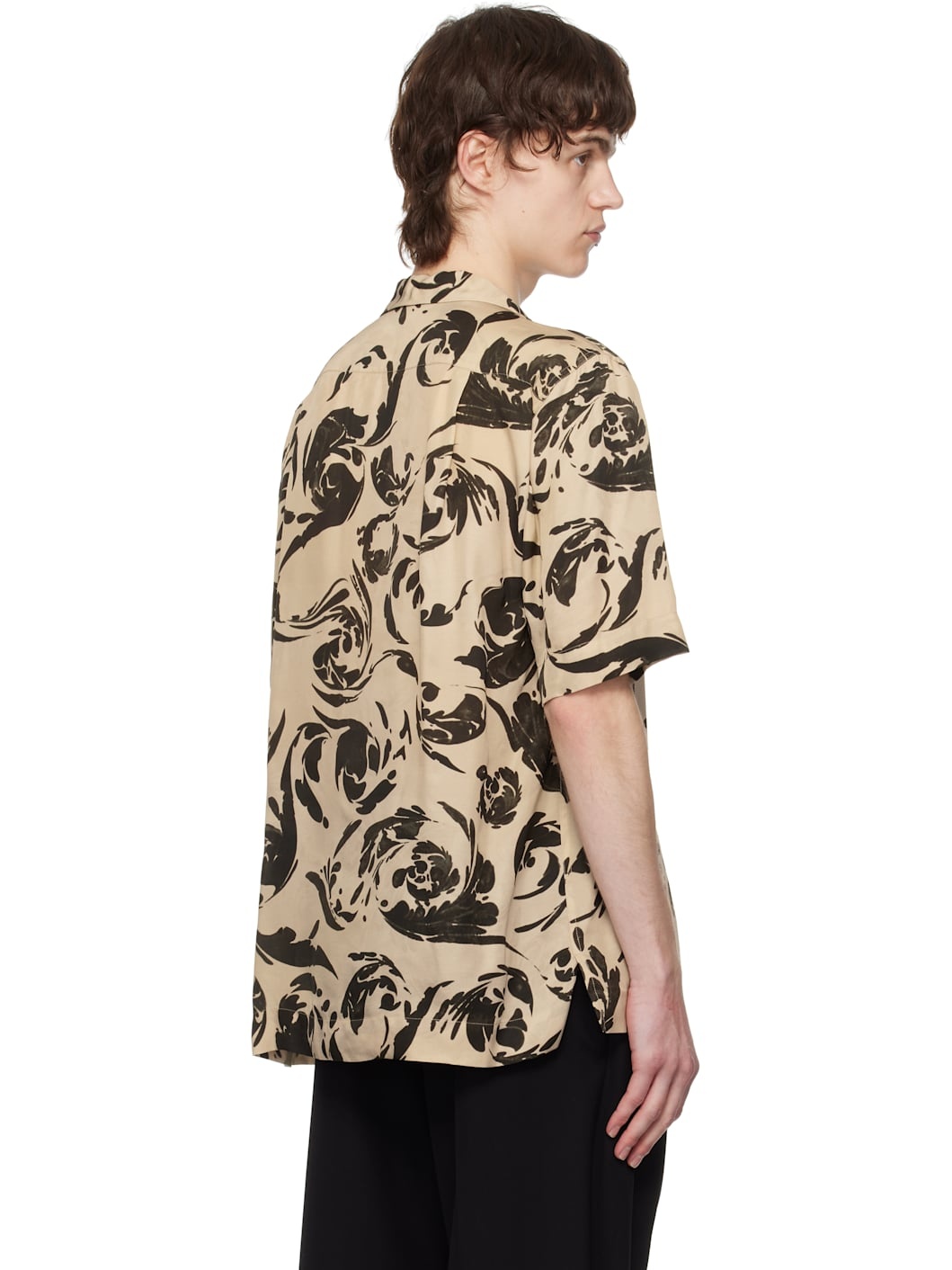 Beige & Black Appliqué Shirt - 3
