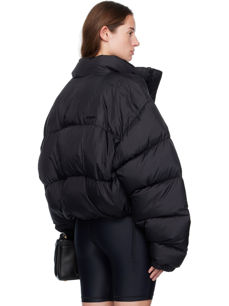 Black Double Logo Boxy Down Jacket 3