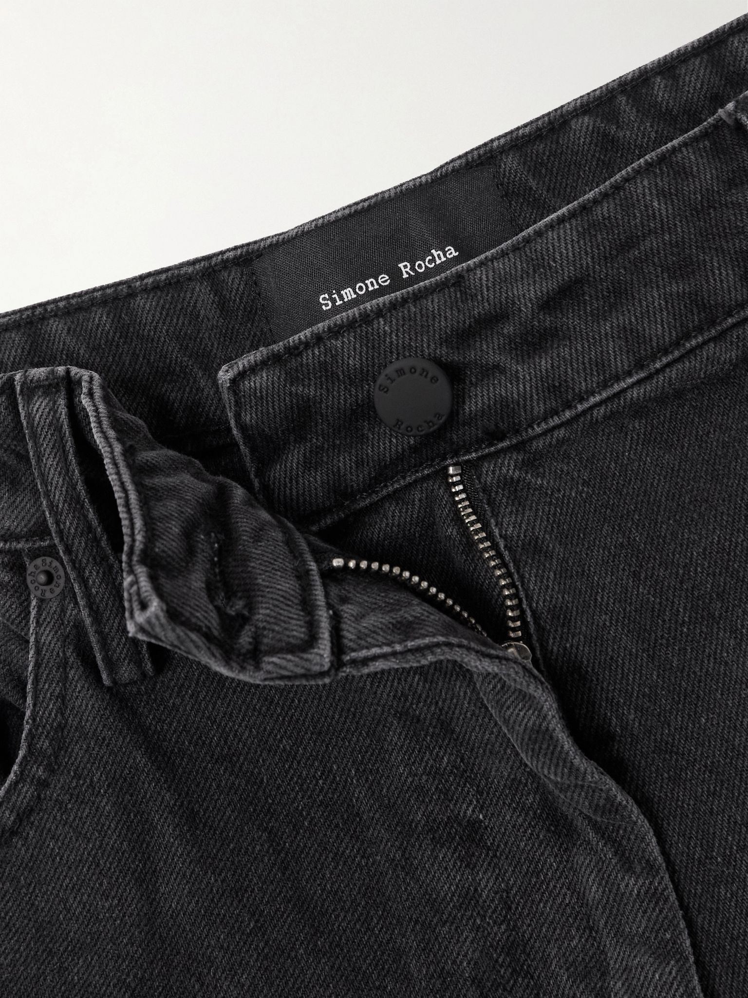 Crystal-embellished distressed wide-leg jeans Black - 5