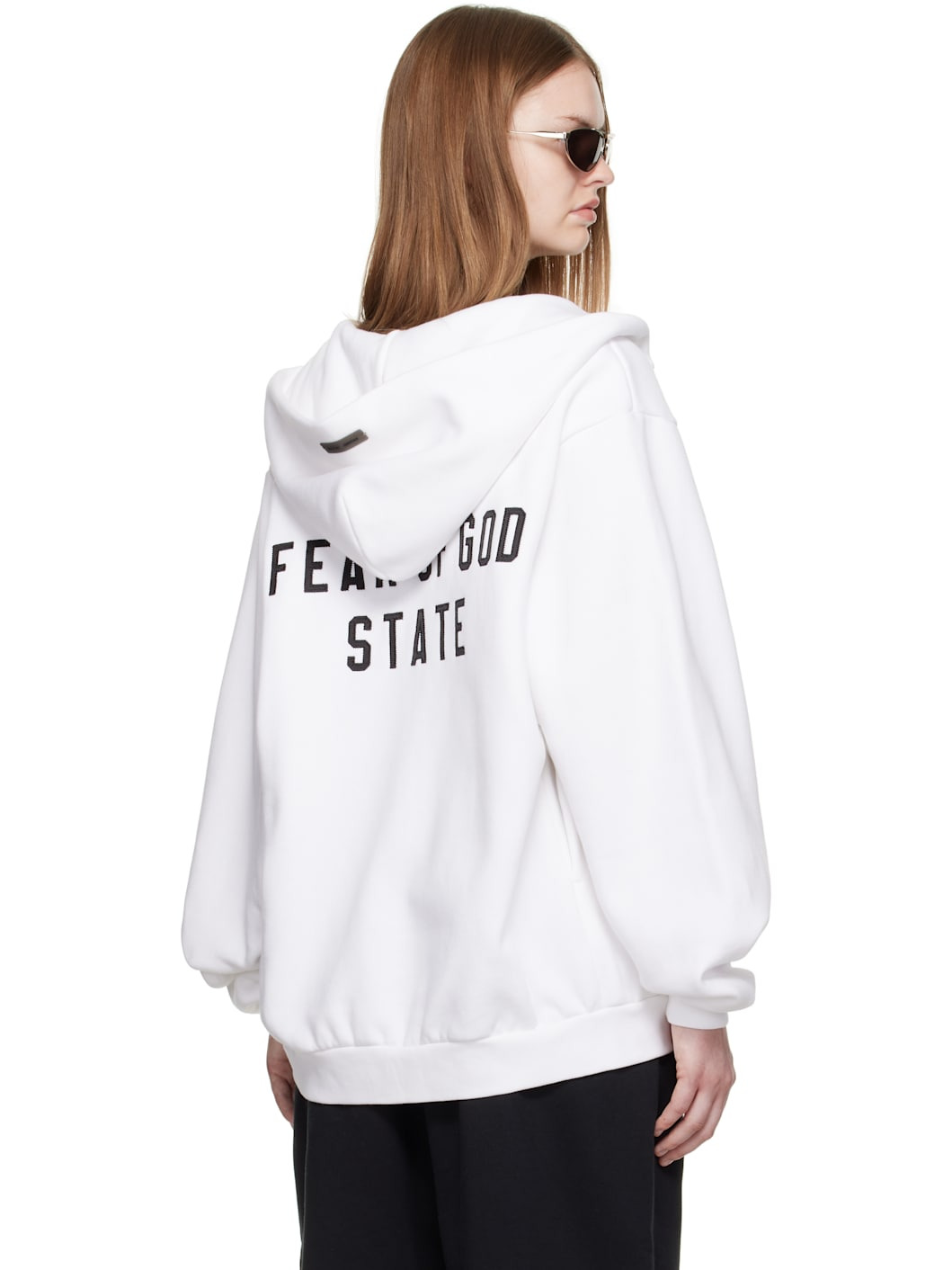 White 90s Fleece Zip-Up Hoodie - 3