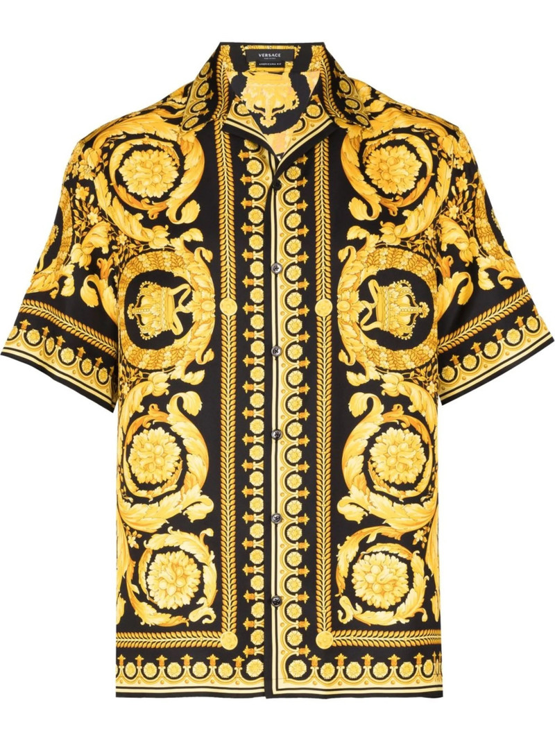 VERSACE Barocco Print Silk Shirt outlook