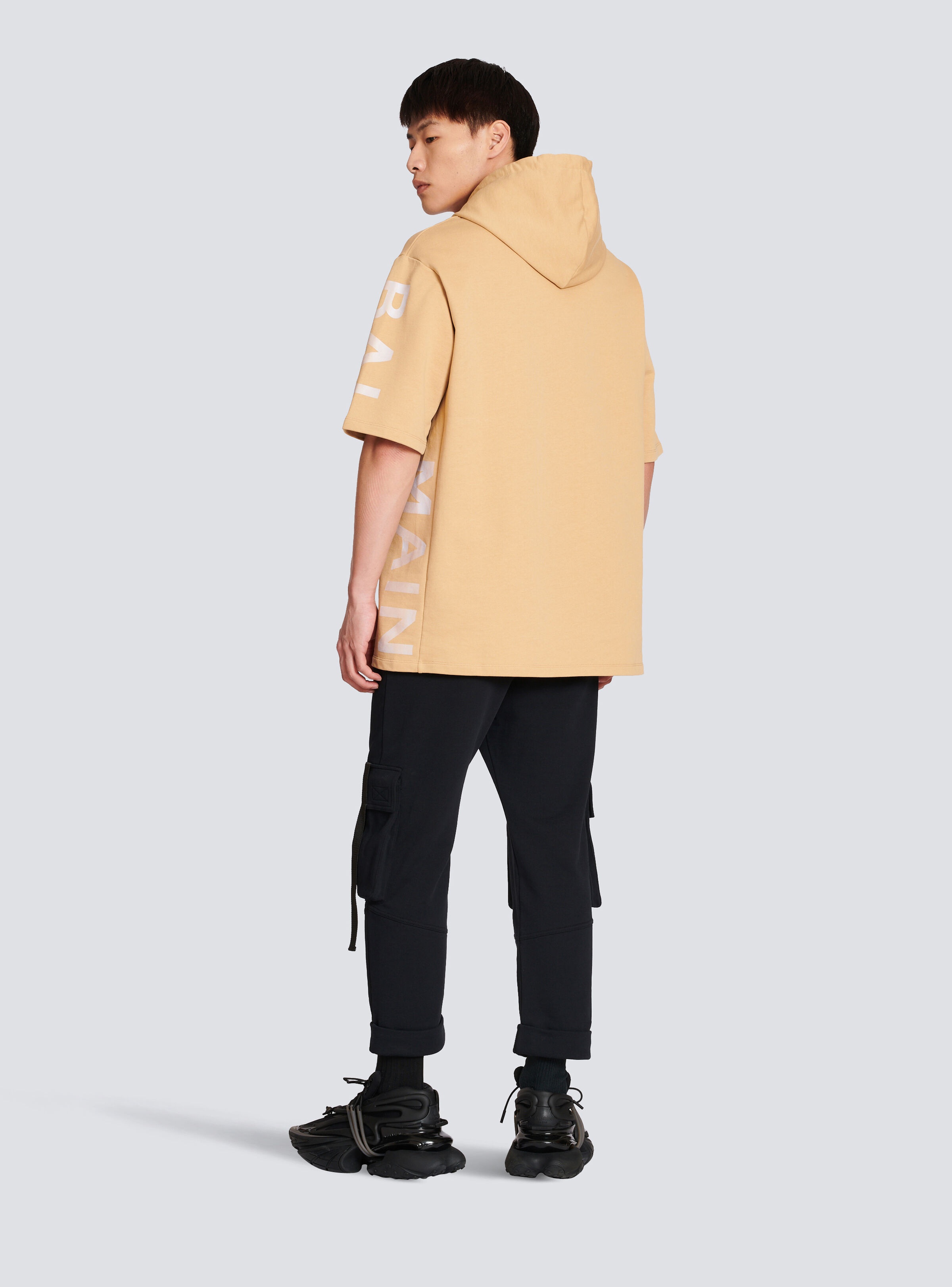 Cotton oversized Balmain logo hoodie - 2