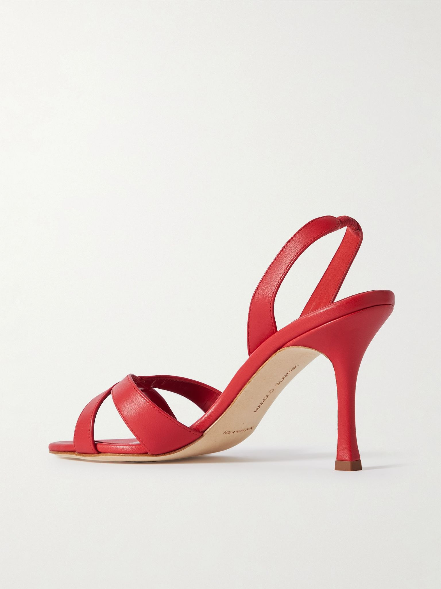Callasli 90 leather slingback sandals Red - 3