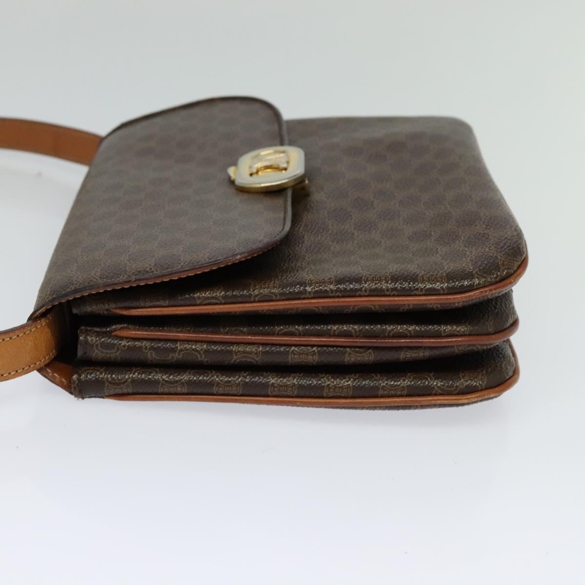 CELINE Macadam Canvas Shoulder Bag Pvc Leather Brown - 3