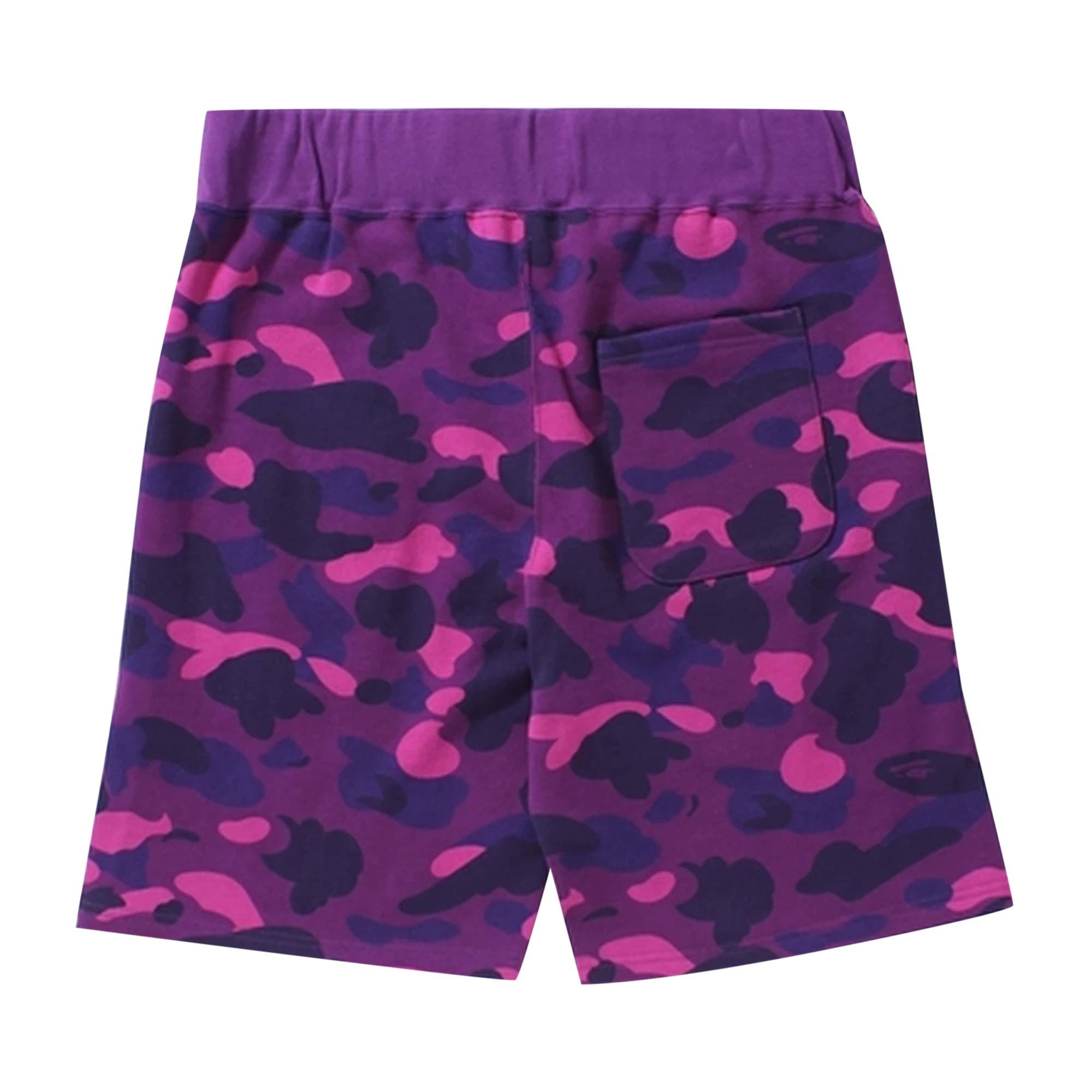 BAPE Color Camo Shark Sweat Shorts 'Purple' - 2