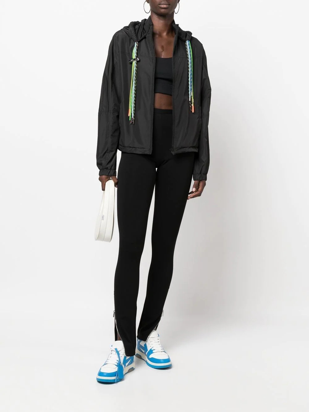 cord-detail hooded jacket - 2
