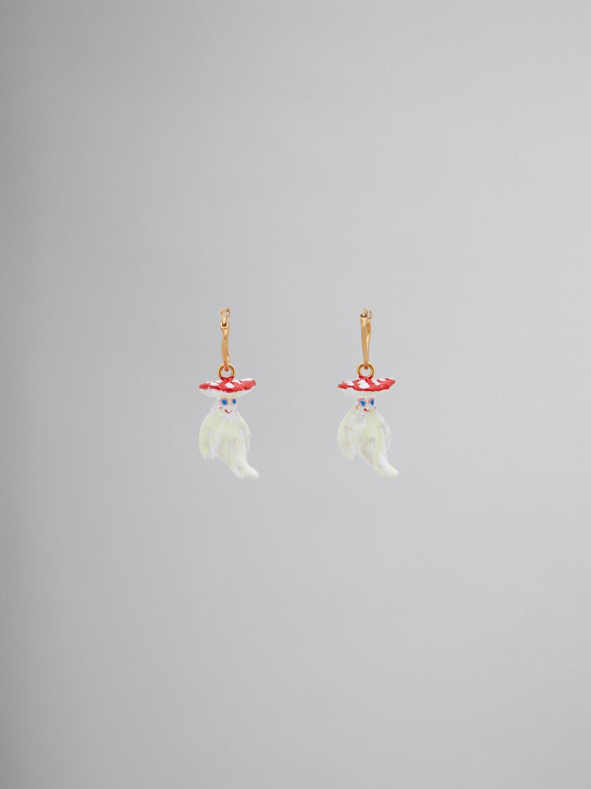 EARRINGS WITH MUSHROOM PENDANT - 1