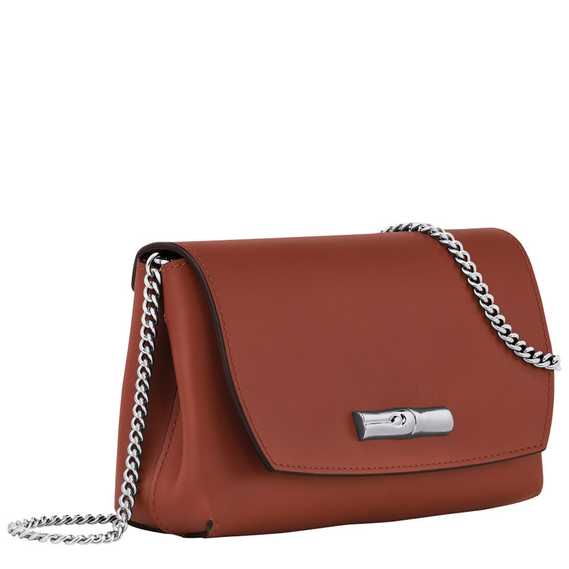 Longchamp Roseau Clutch Mahogany - Leather outlook