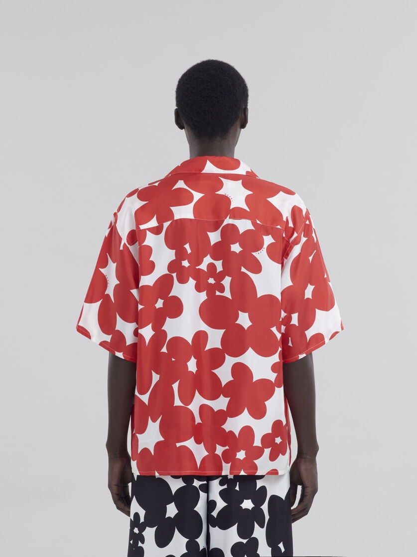 RED AND WHITE SHORT SLEEVED SHIRT WITH DILLES PRINT - 3