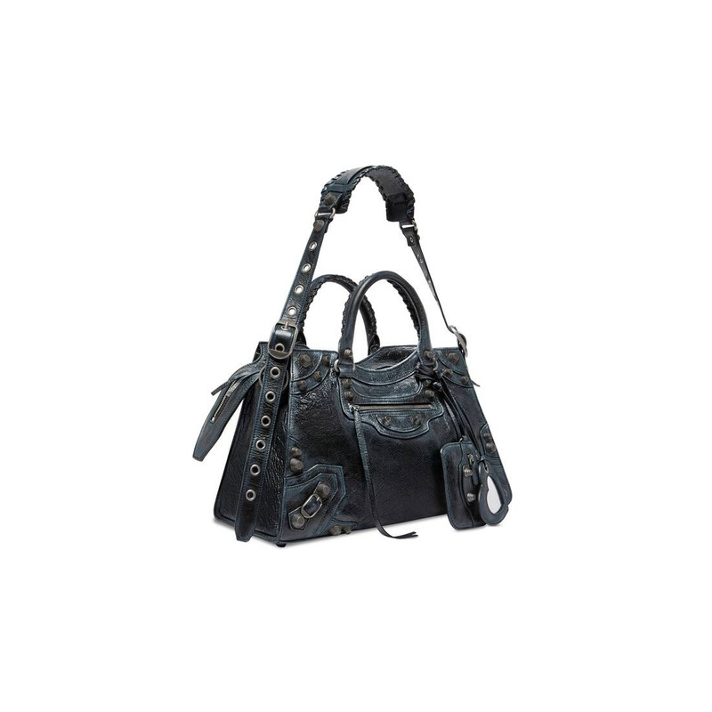BALENCIAGA Women's Neo Cagole City Handbag Dirty Effect in Black outlook