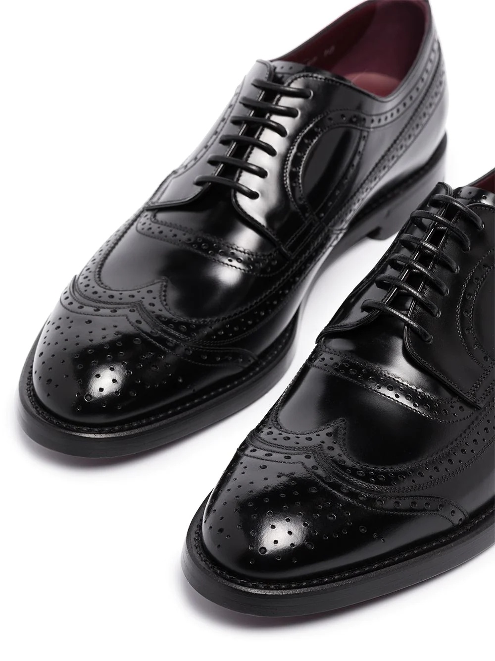 brushed leather brogues - 2