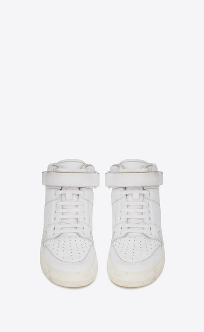 SAINT LAURENT lax sneakers in washed-out effect leather outlook