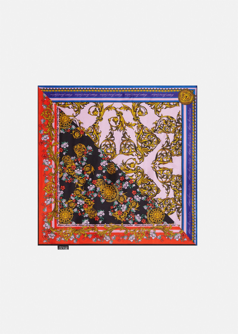 Sun Flower Garland Regalia Baroque Silk Scarf 1