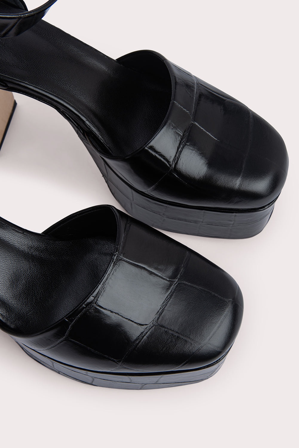 Barb Black Maxi Croco Embossed Leather - 3