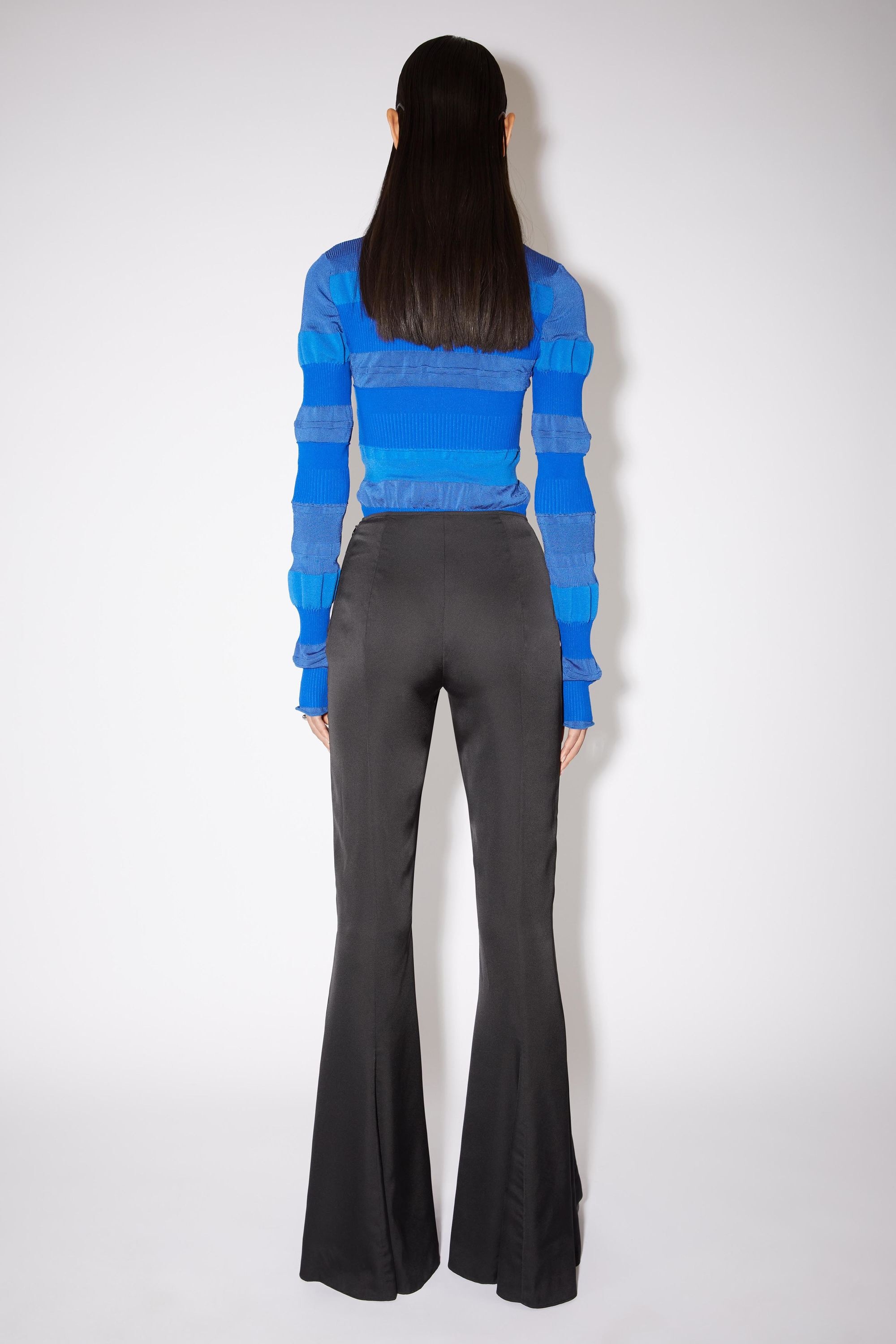 Satin flared trousers - Black - 3