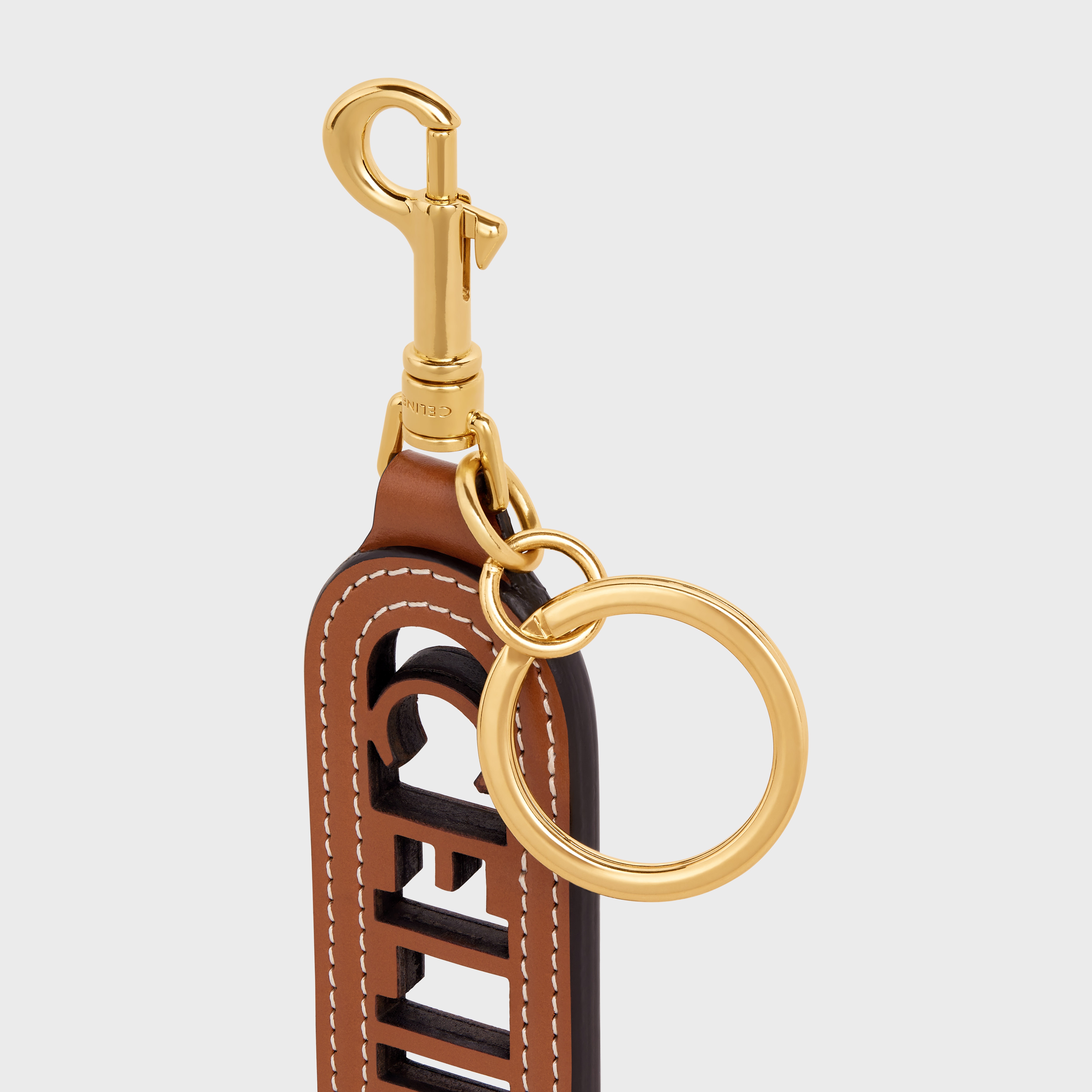 PERFORATED CELINE KEYRING CHARM IN SMOOTH CALFSKIN - 4