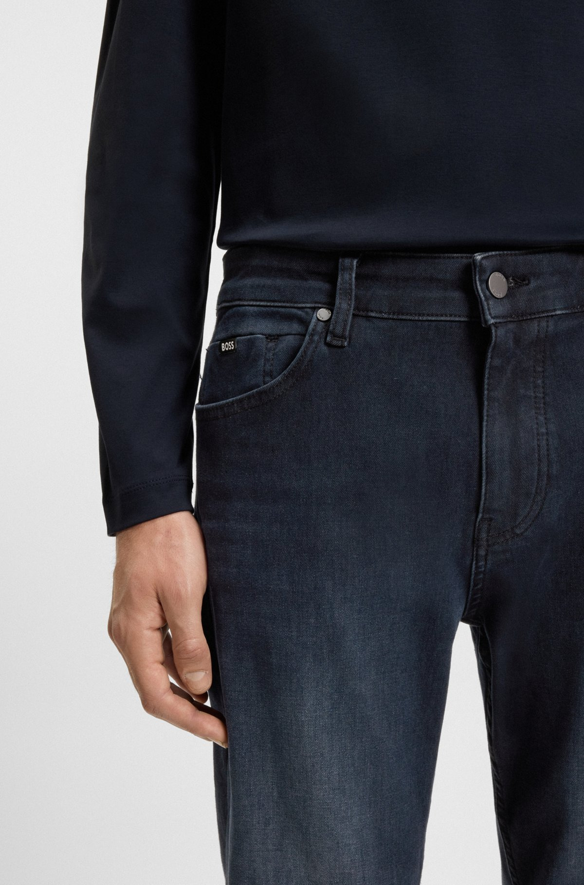MAINE REGULAR-FIT JEANS IN BLUE KNITTED DENIM - 5