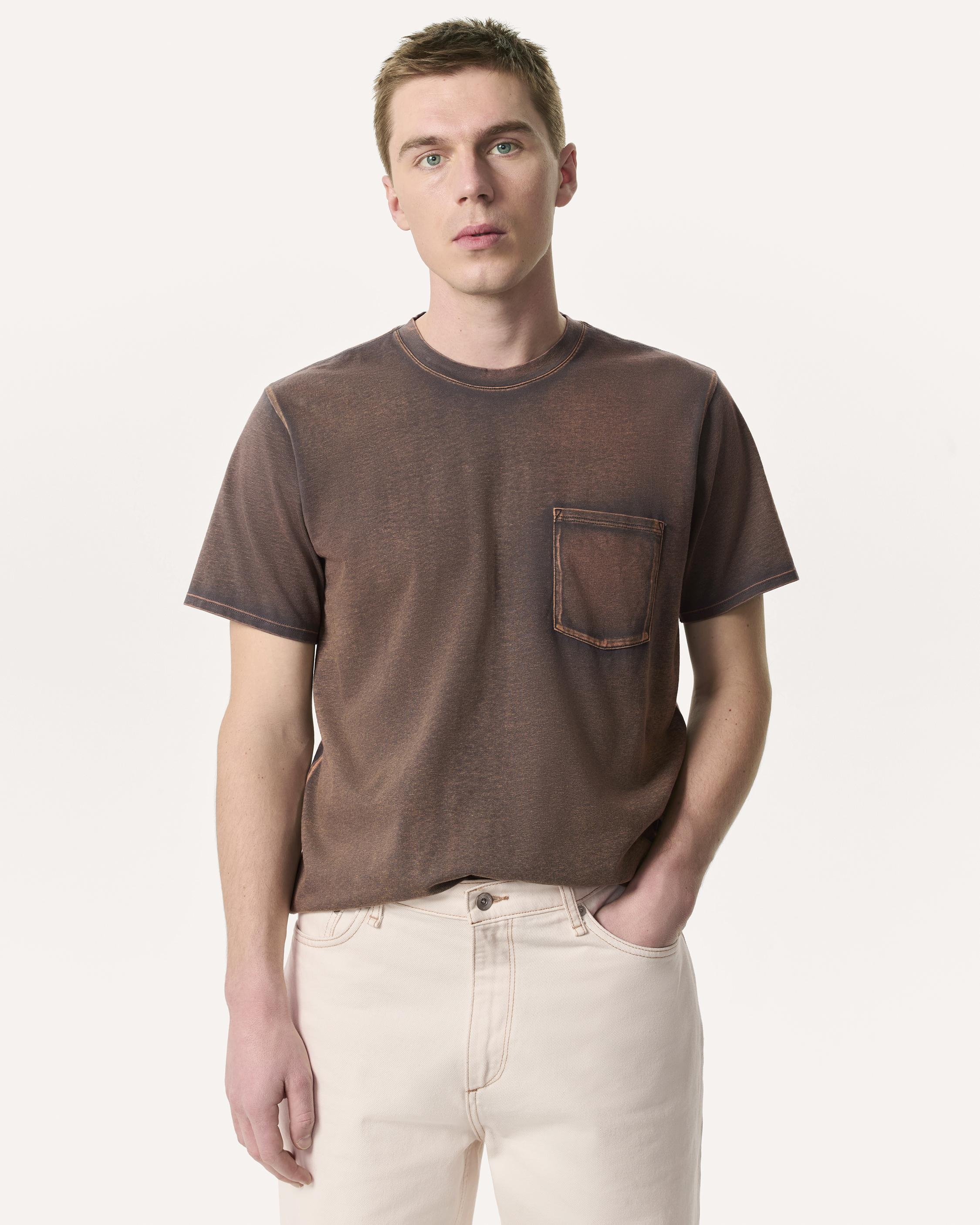 Washed Cotton Jersey Pocket T-Shirt - 1