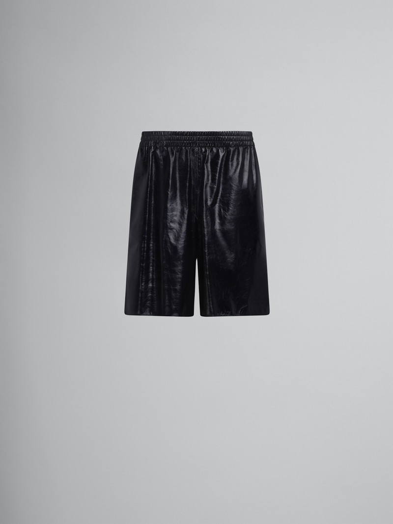 BLACK BERMUDA SHORTS IN ULTRALIGHT NAPLAK LEATHER 1