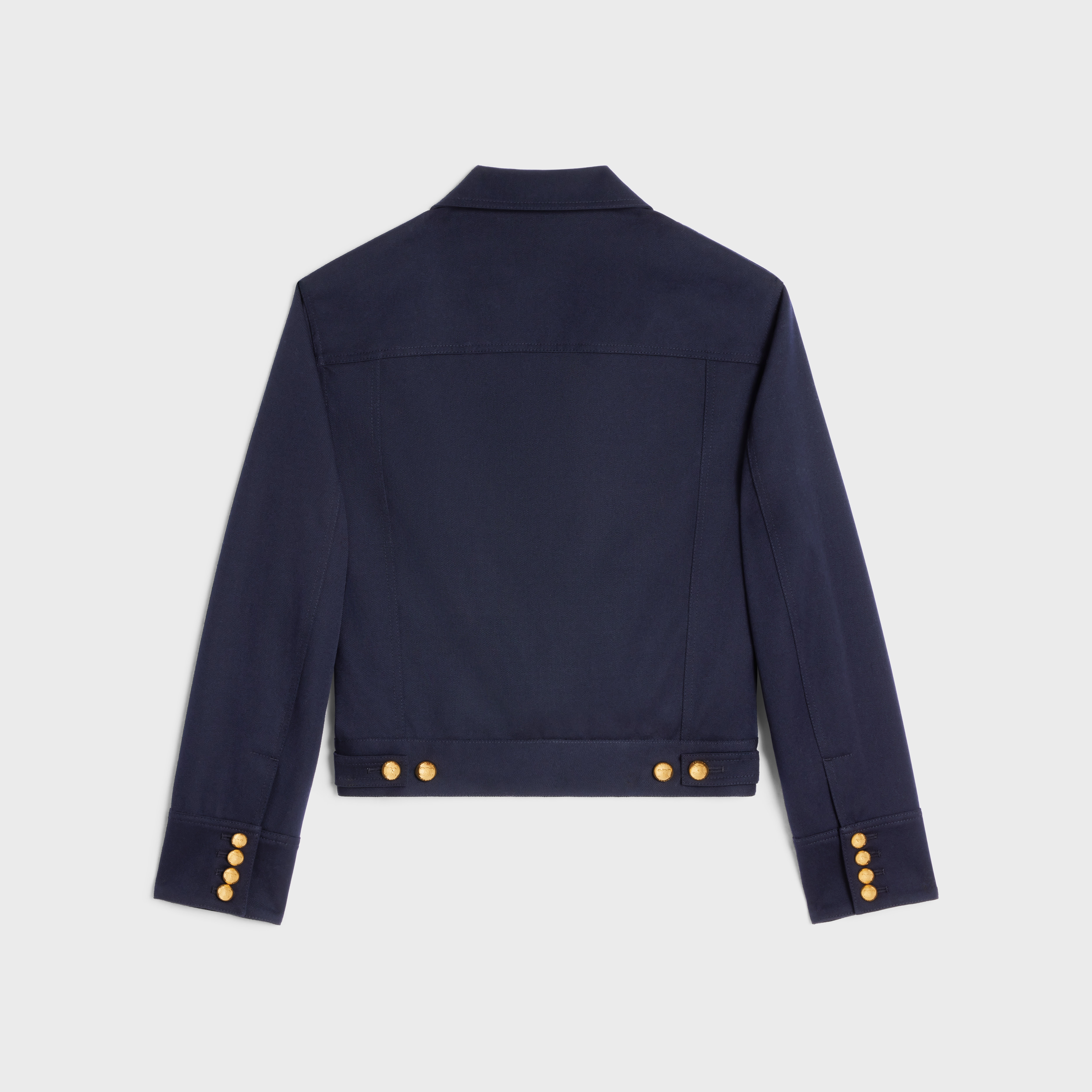 cropped saharienne jacket in diagonal wool - 2
