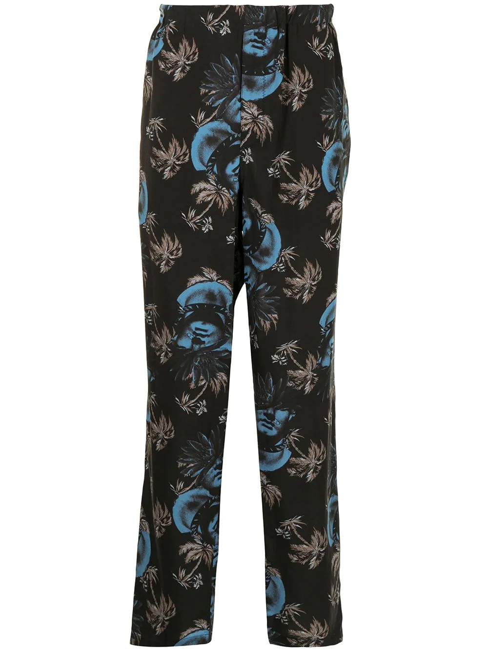 printed straight-leg trousers - 1