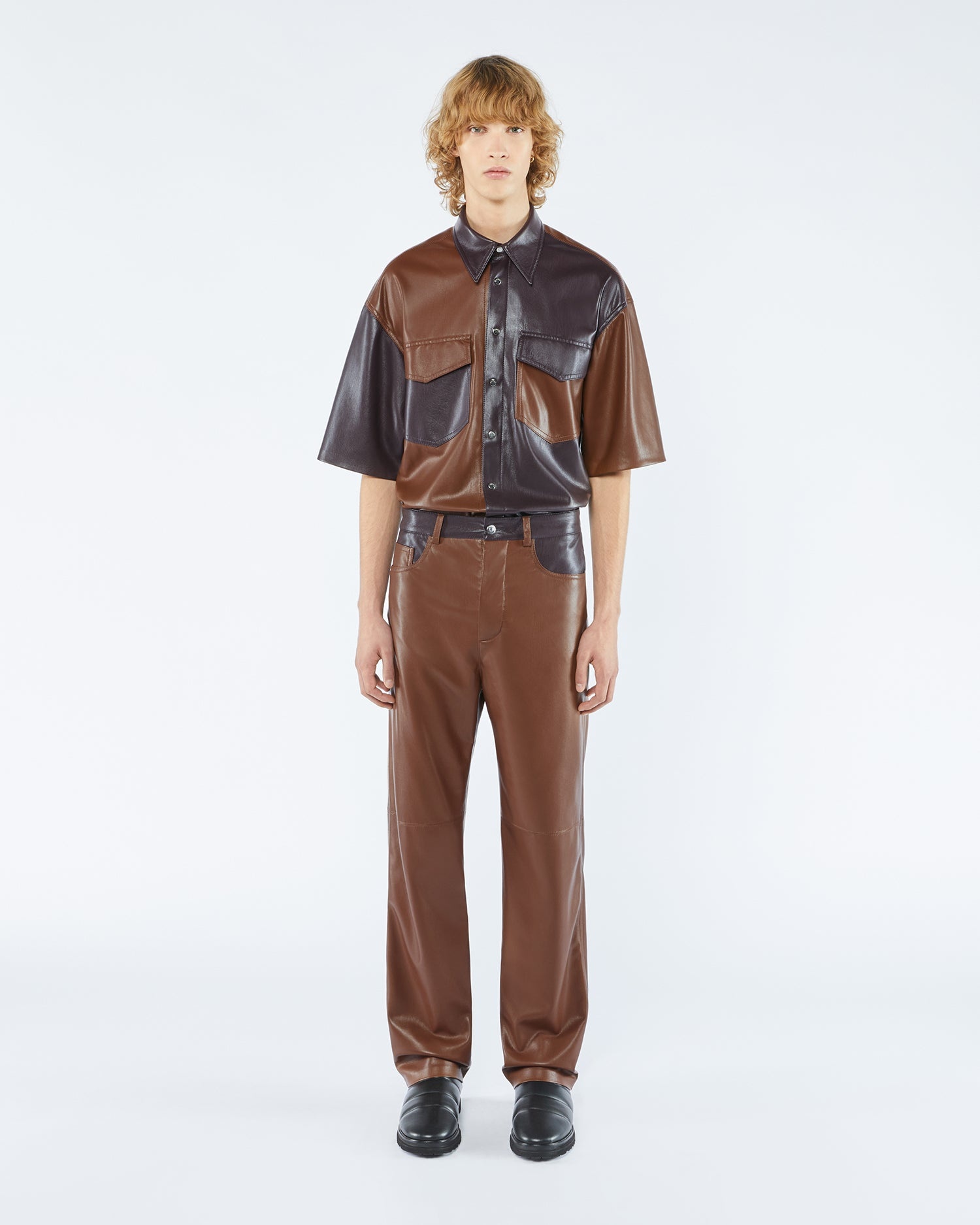 ARIC - ANEW Upcycled patchwork pants - Aubergine/Rootbeer - 5