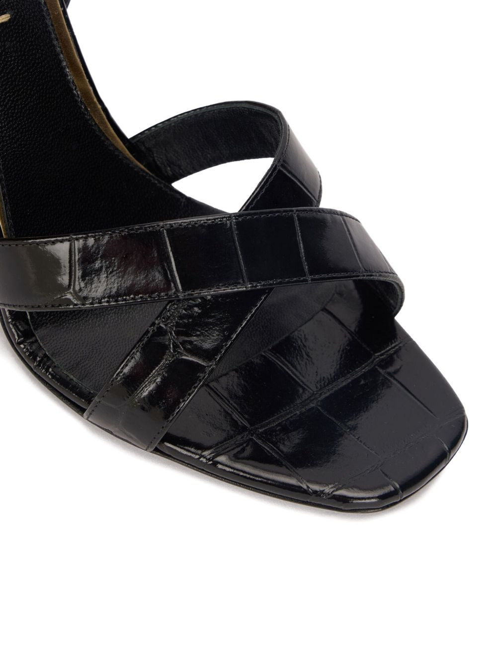 crocodile-effect cross-strap sandals - 5
