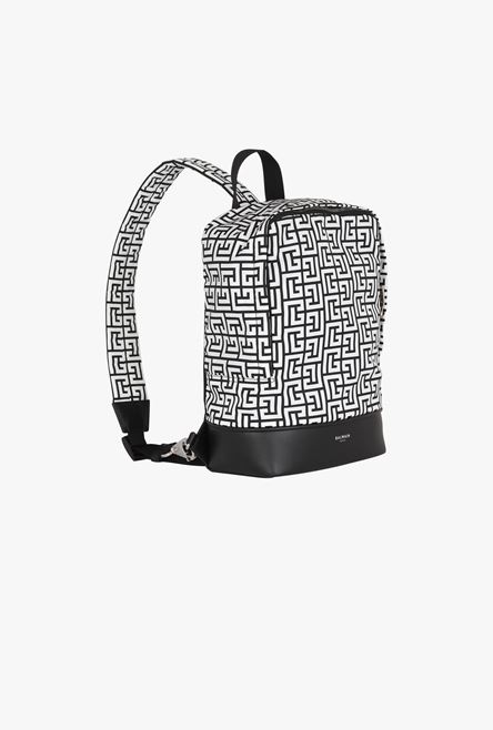 Bicolor white and black nylon City crossbody backpack - 6