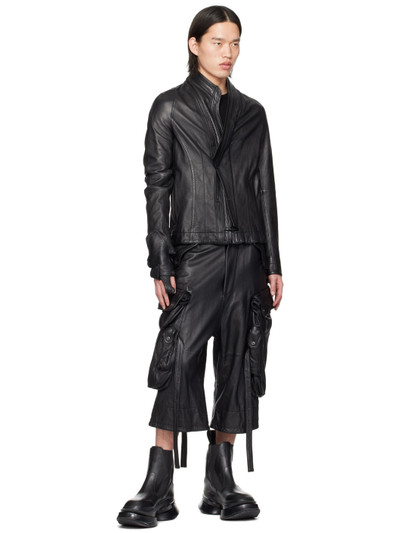 Julius Black Dimensional Leather Jacket outlook