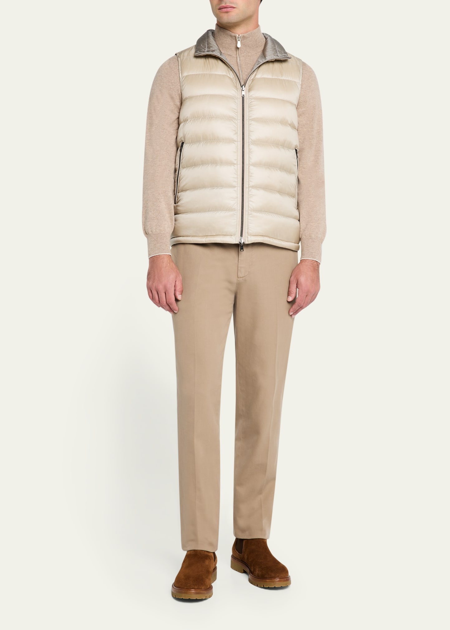 Men's Reversible Down Nylon Vest - 2